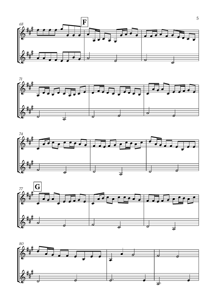 Pachelbel - Canon in D (for French Horn Duet) Brass Duet scores gallery preview page 5