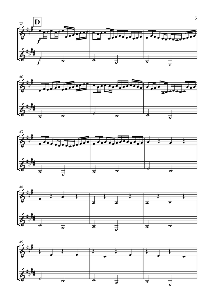 Pachelbel - Canon in D (for French Horn and Clarinet) Woodwind Duet scores gallery preview page 3