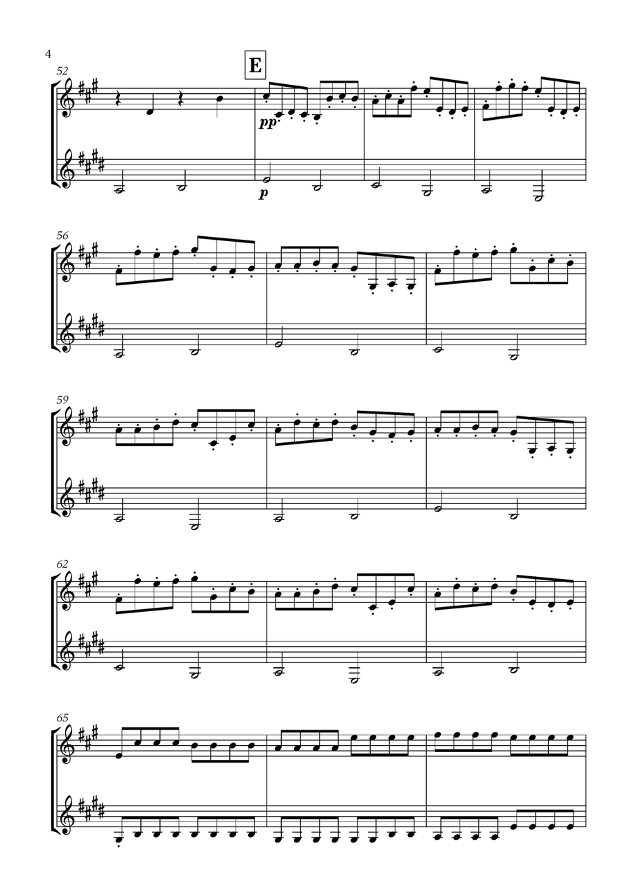 Pachelbel - Canon in D (for French Horn and Clarinet) Woodwind Duet scores gallery preview page 4