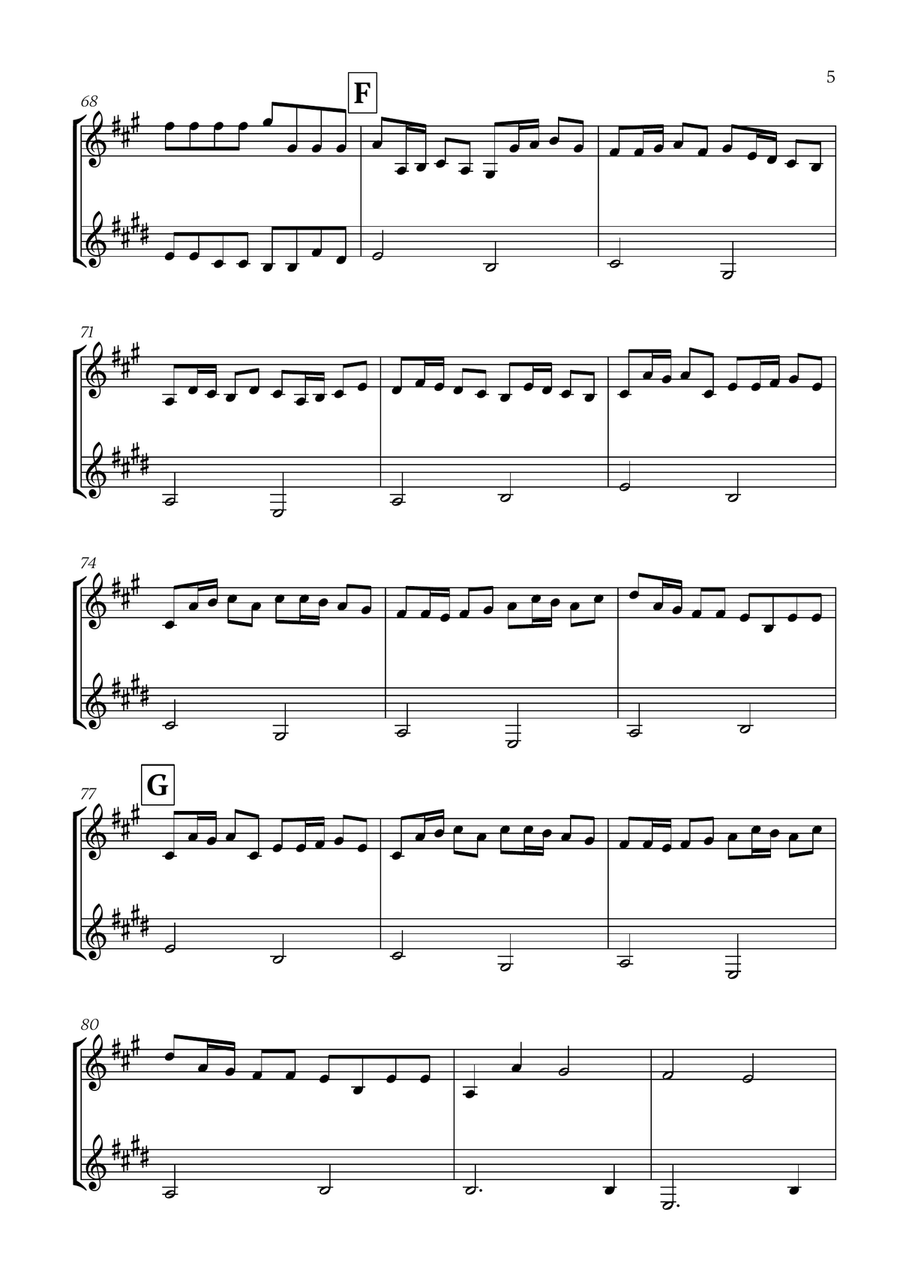 Pachelbel - Canon in D (for French Horn and Clarinet) Woodwind Duet scores gallery preview page 5