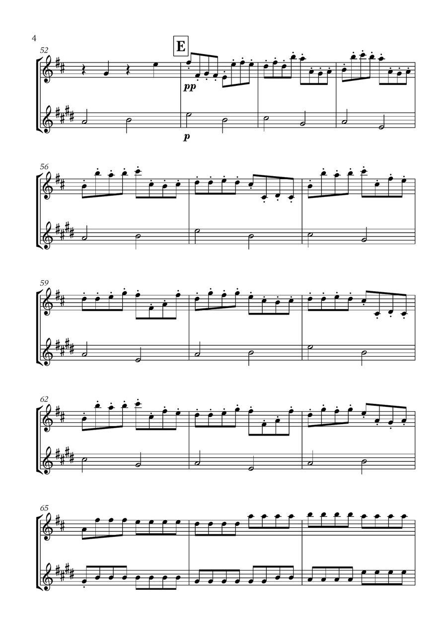 Pachelbel - Canon in D (for Oboe and Trumpet) Trumpet Duet scores gallery preview page 4