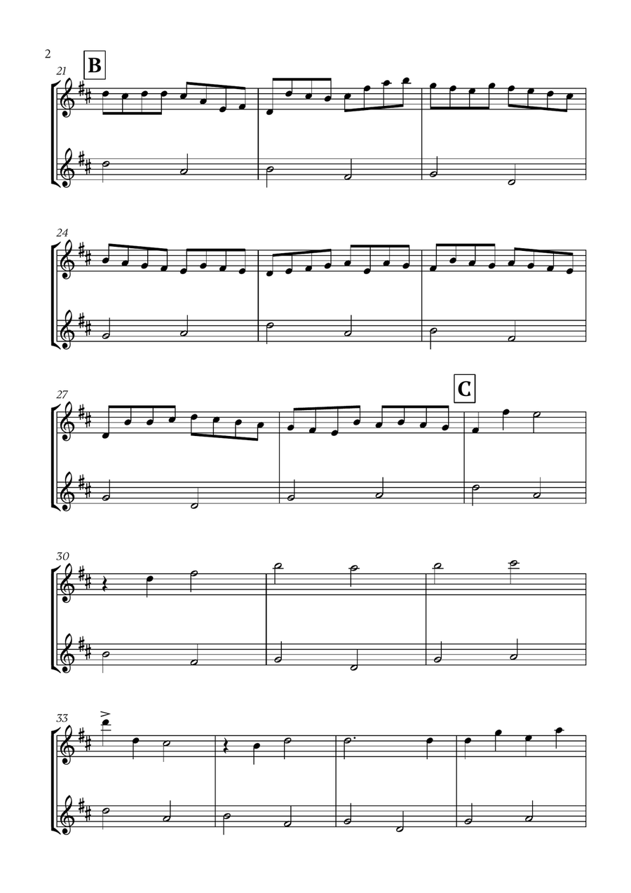 Pachelbel - Canon in D (for Oboe and Violin) Oboe scores gallery preview page 2