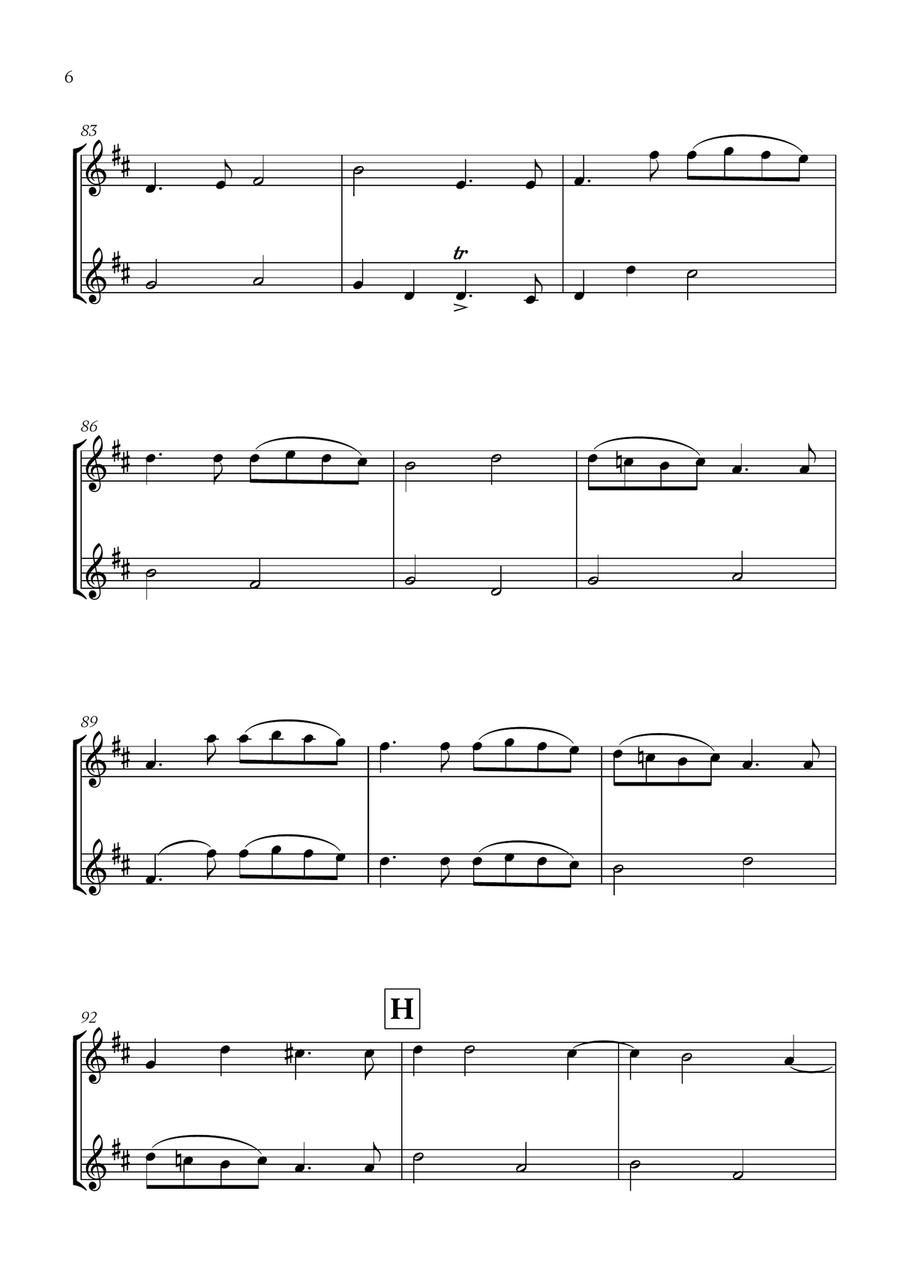 Pachelbel - Canon in D (for Oboe and Violin) Oboe scores gallery preview page 6