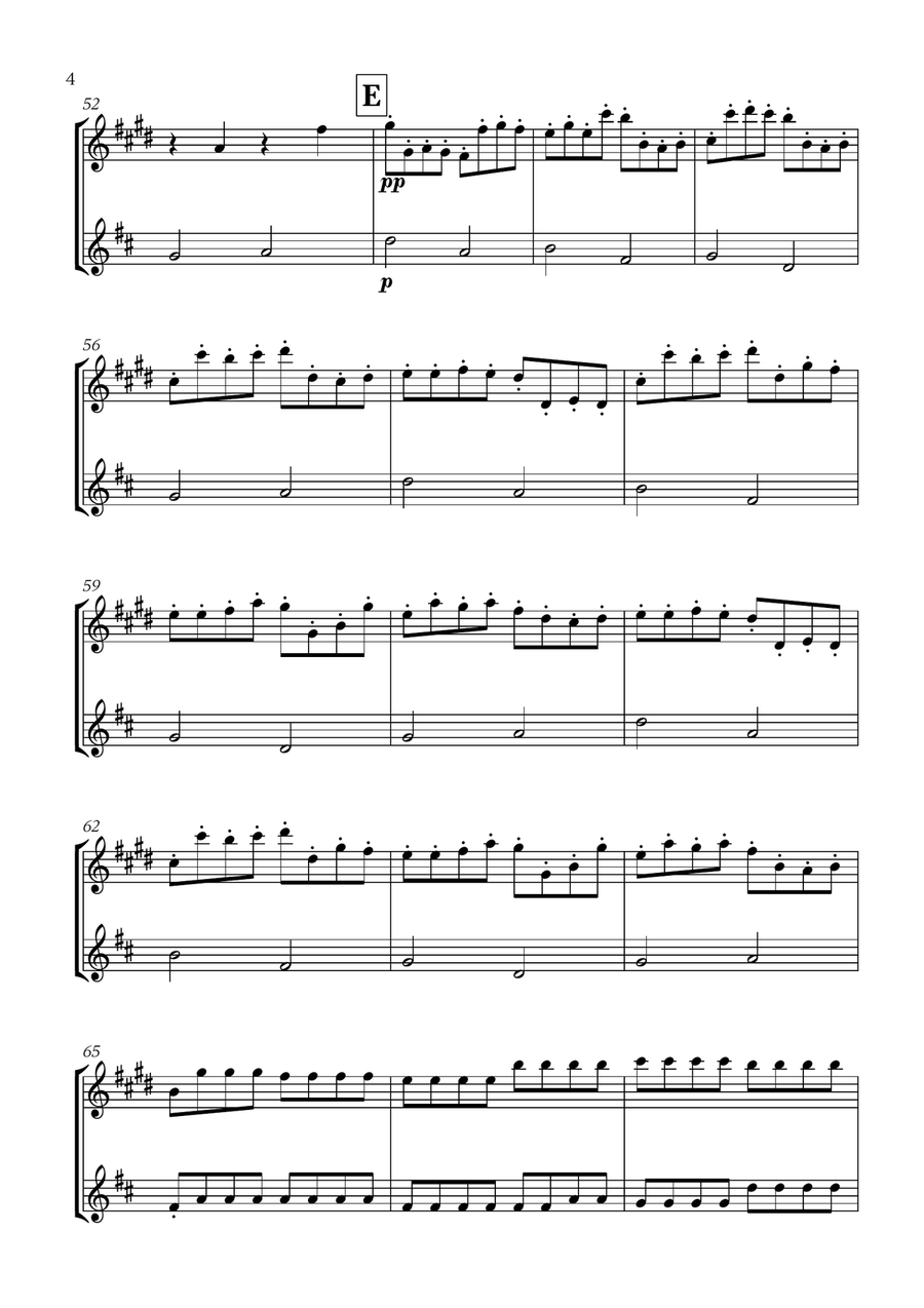 Pachelbel - Canon in D (for Trumpet and Violin) B-Flat Trumpet scores gallery preview page 4