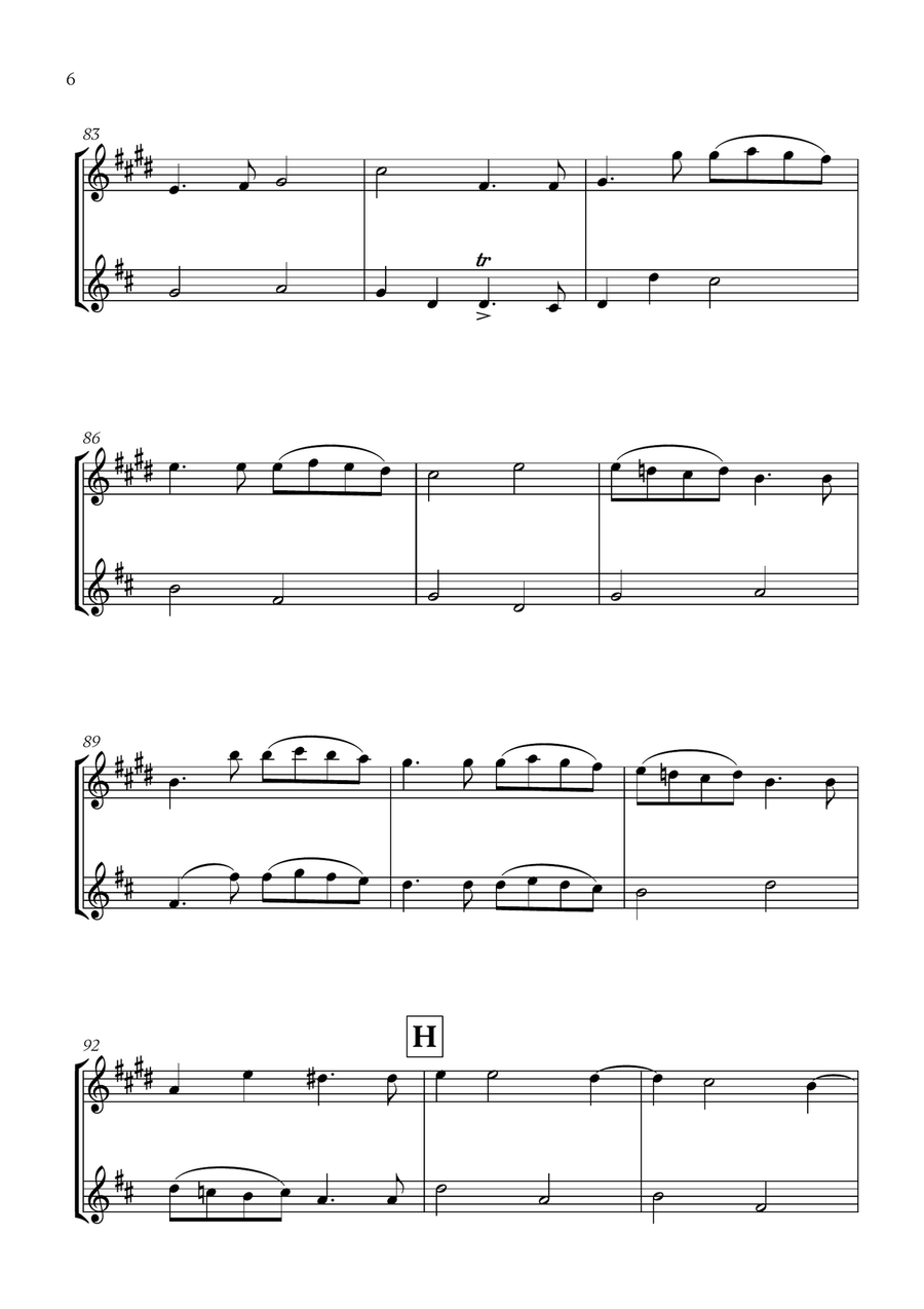 Pachelbel - Canon in D (for Trumpet and Violin) B-Flat Trumpet scores gallery preview page 6