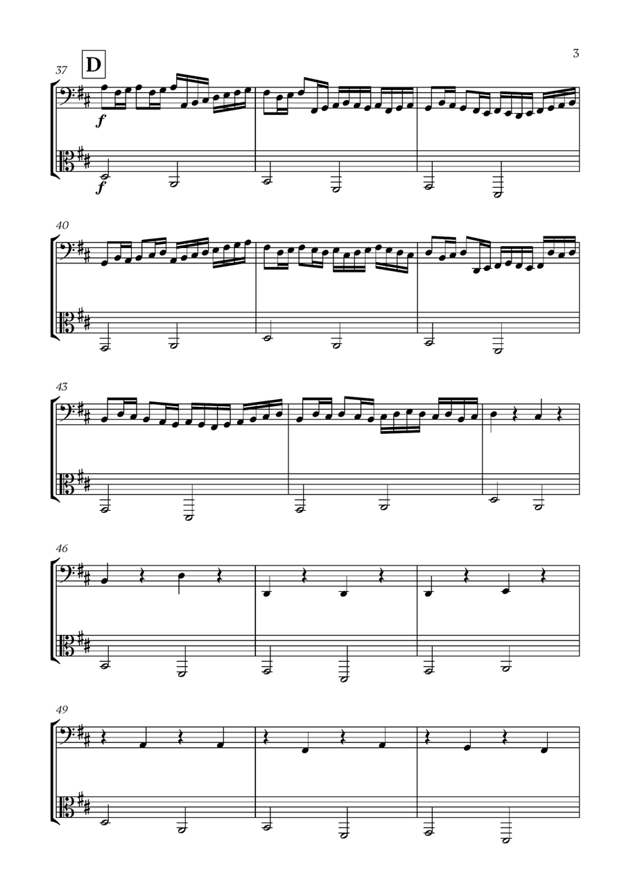 Pachelbel - Canon in D (for Cello and Viola) String Duet scores gallery preview page 3