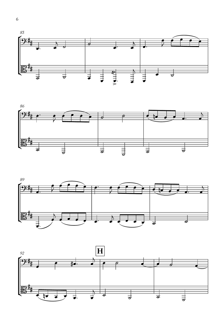 Pachelbel - Canon in D (for Cello and Viola) String Duet scores gallery preview page 6