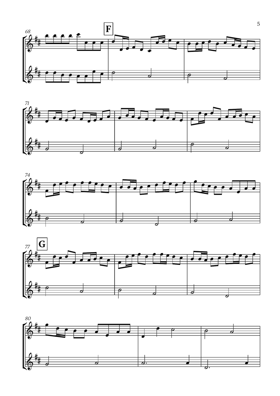 Pachelbel - Canon in D (for Violin and Flute) Flute scores gallery preview page 5