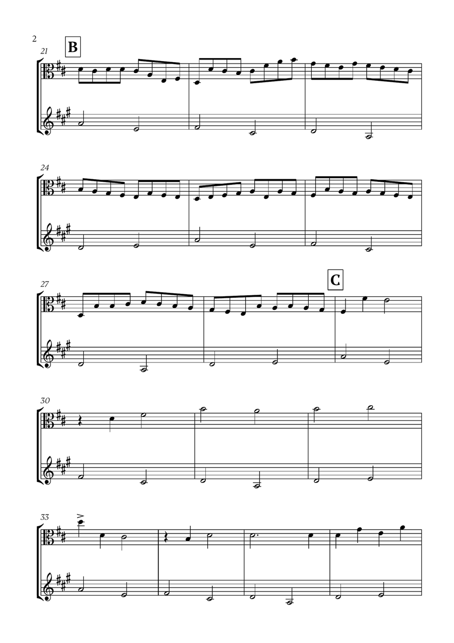 Pachelbel - Canon in D (for Viola and French Horn) Horn scores gallery preview page 2