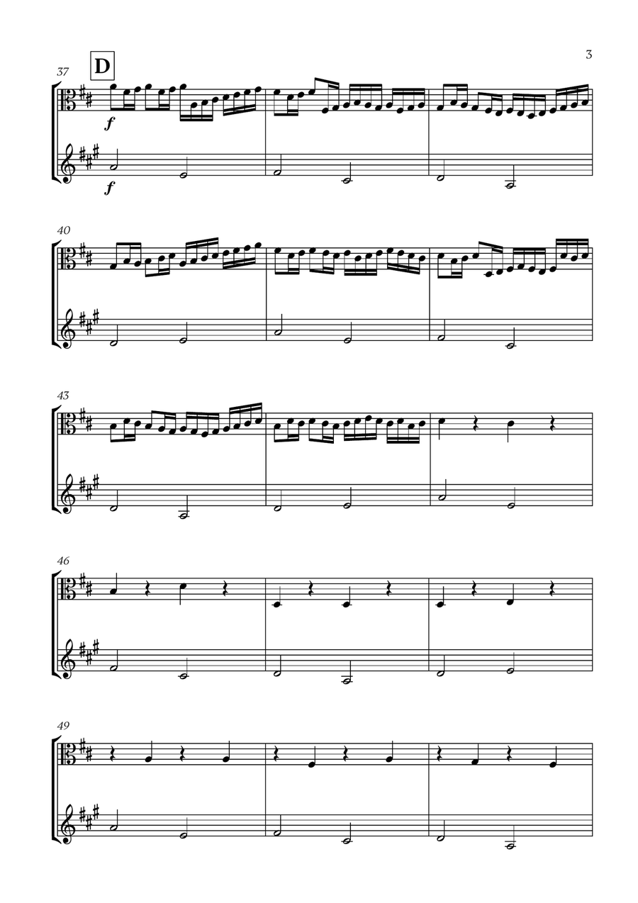 Pachelbel - Canon in D (for Viola and French Horn) Horn scores gallery preview page 3