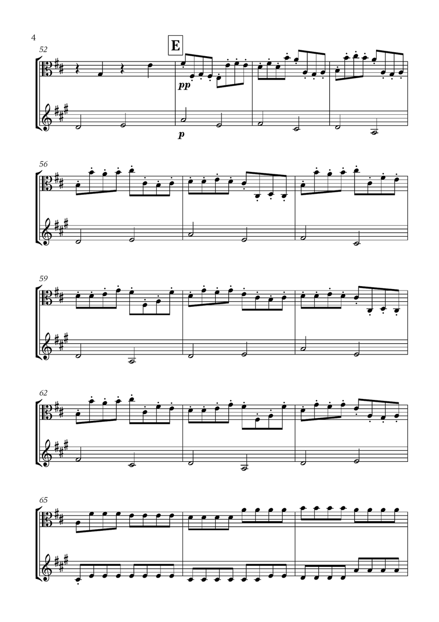 Pachelbel - Canon in D (for Viola and French Horn) Horn scores gallery preview page 4