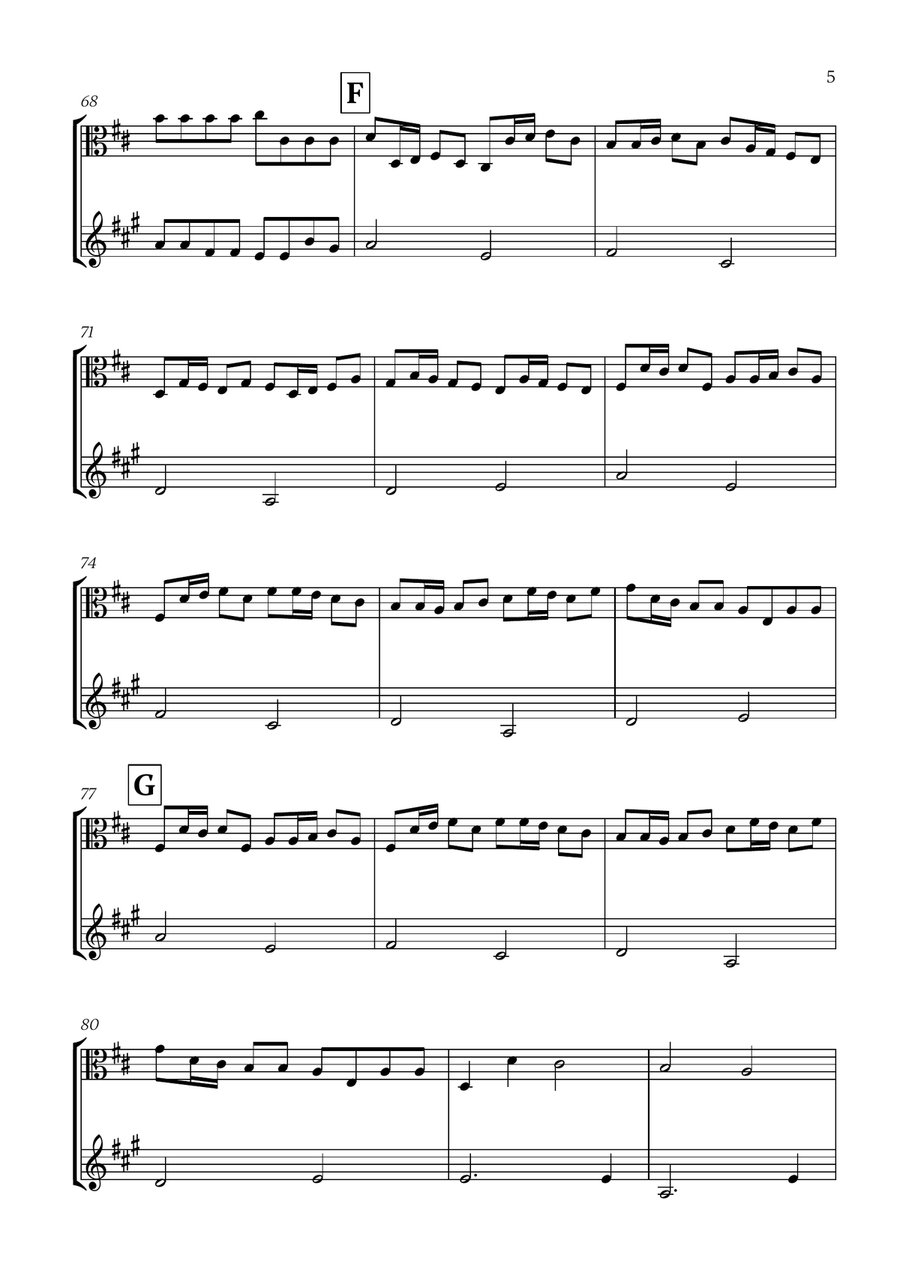 Pachelbel - Canon in D (for Viola and French Horn) Horn scores gallery preview page 5