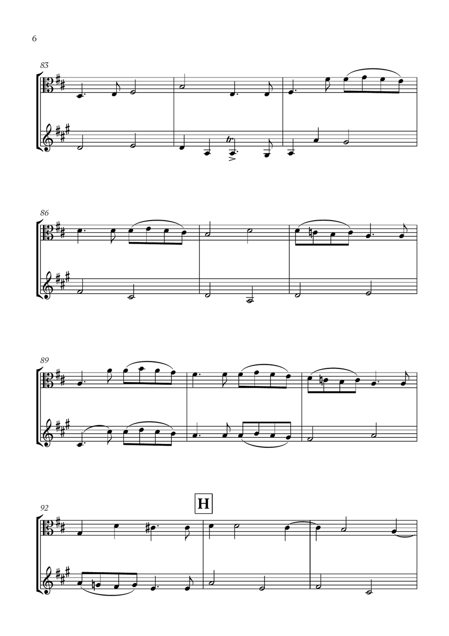 Pachelbel - Canon in D (for Viola and French Horn) Horn scores gallery preview page 6
