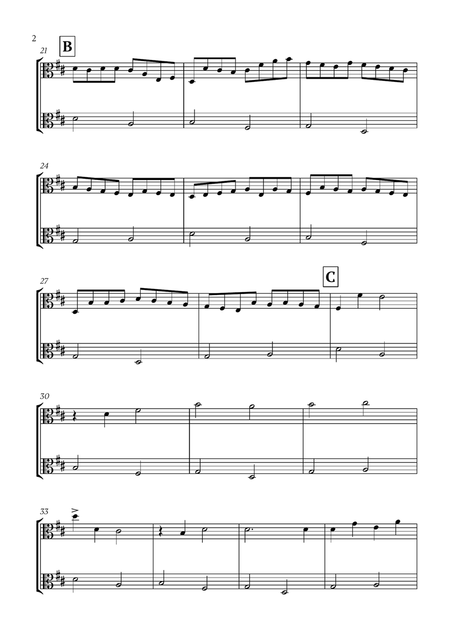 Pachelbel - Canon in D (for Viola Duet) String Duet scores gallery preview page 2