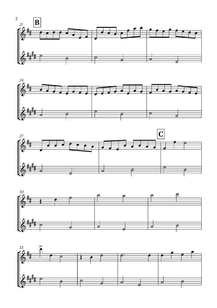 Pachelbel - Canon in D (for Violin and Clarinet) B-Flat Clarinet scores gallery preview page 2