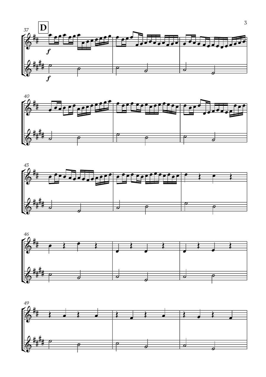 Pachelbel - Canon in D (for Violin and Clarinet) B-Flat Clarinet scores gallery preview page 3