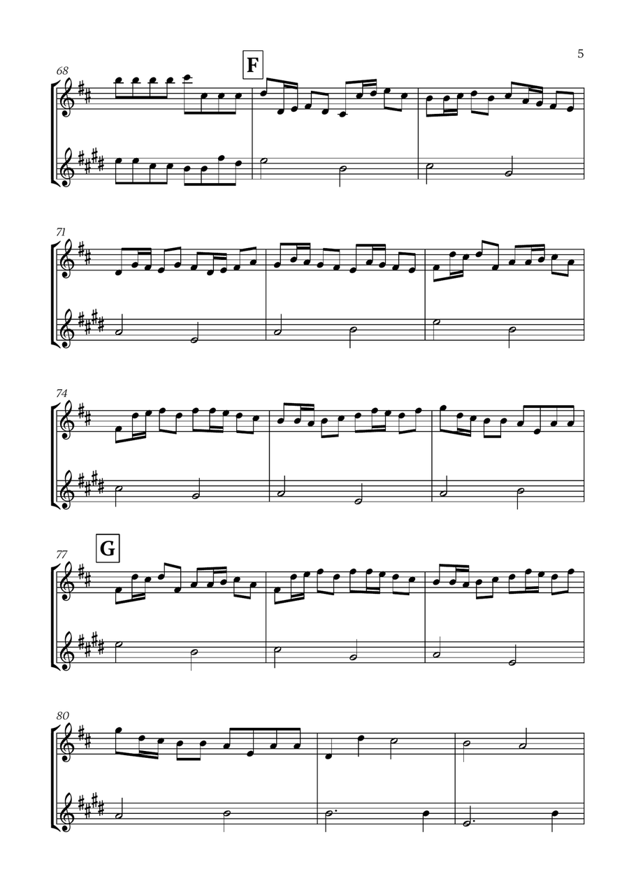 Pachelbel - Canon in D (for Violin and Clarinet) B-Flat Clarinet scores gallery preview page 5