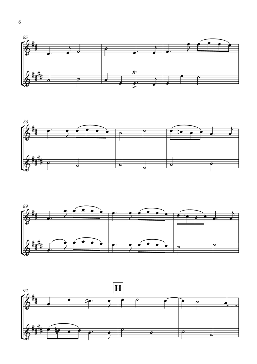 Pachelbel - Canon in D (for Violin and Clarinet) B-Flat Clarinet scores gallery preview page 6
