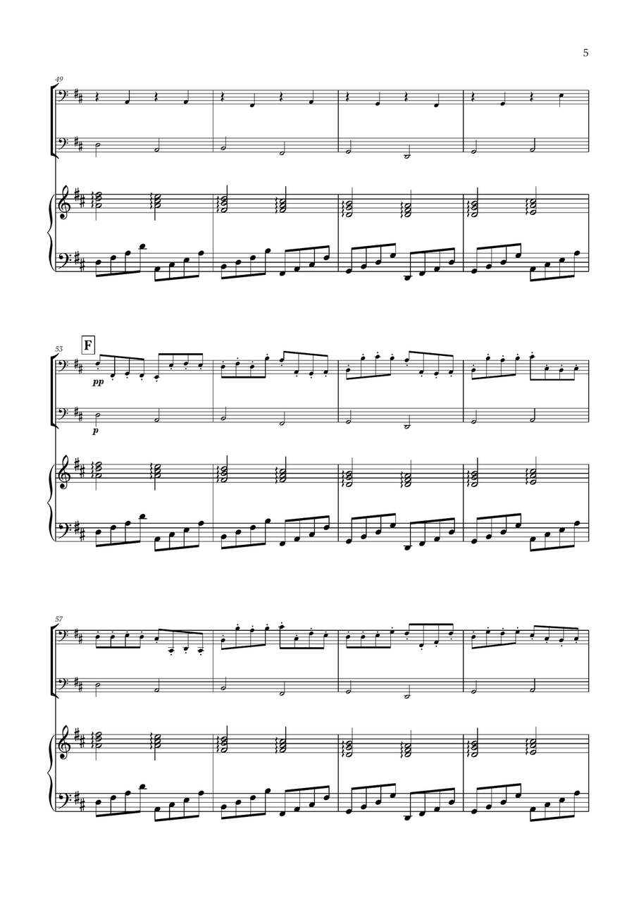 Pachelbel - Canon in D (for Bassoon Duet and Piano) Woodwind Duet scores gallery preview page 5