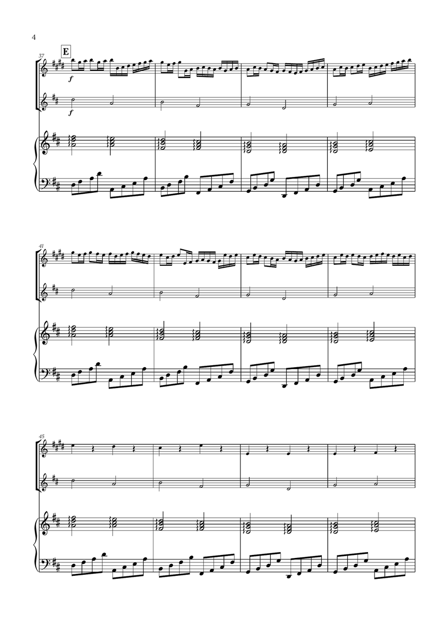 Pachelbel - Canon in D (for Clarinet, Violin and Piano) B-Flat Clarinet scores gallery preview page 4