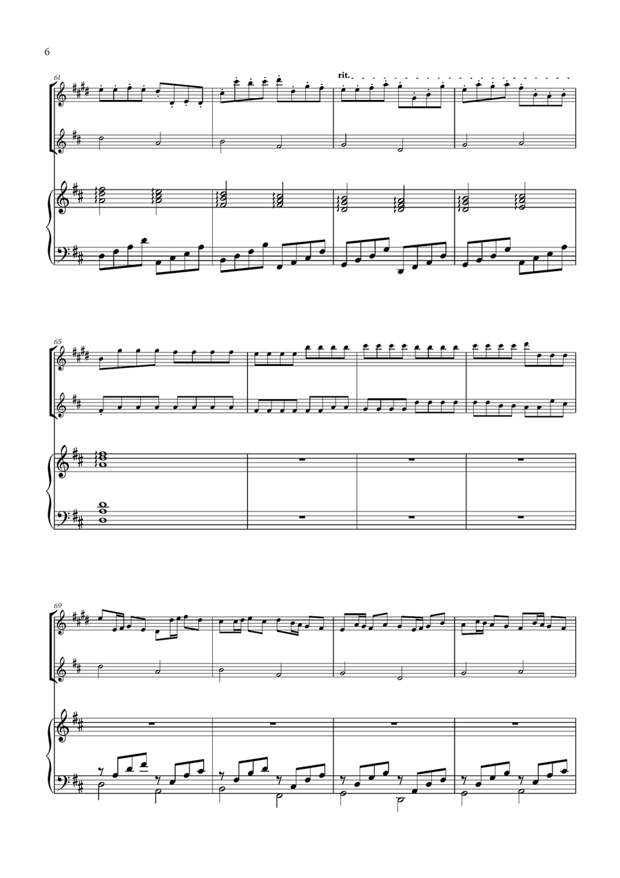 Pachelbel - Canon in D (for Clarinet, Violin and Piano) B-Flat Clarinet scores gallery preview page 6