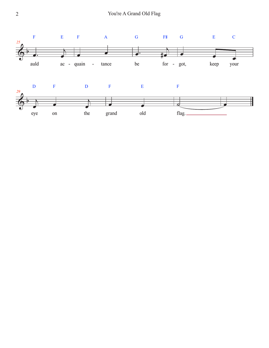 You're A Grand Old Flag for Trumpet C Trumpet scores gallery preview page 2