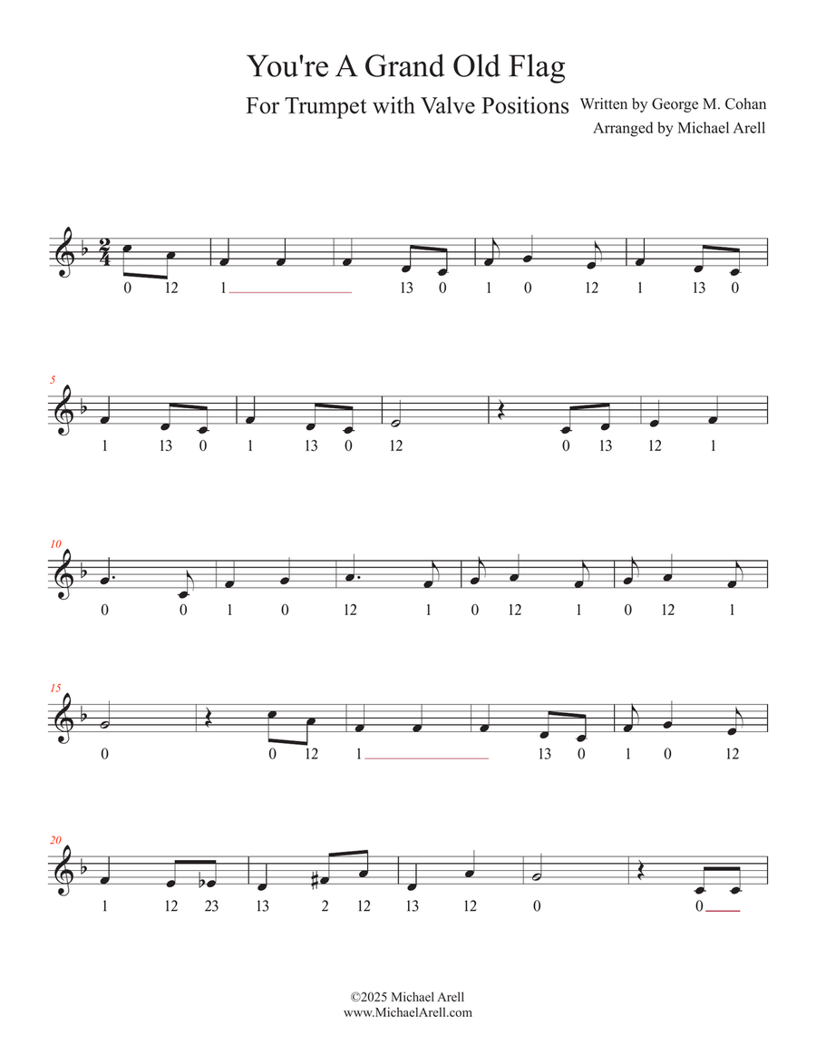 You're A Grand Old Flag for Trumpet C Trumpet scores gallery preview page 3