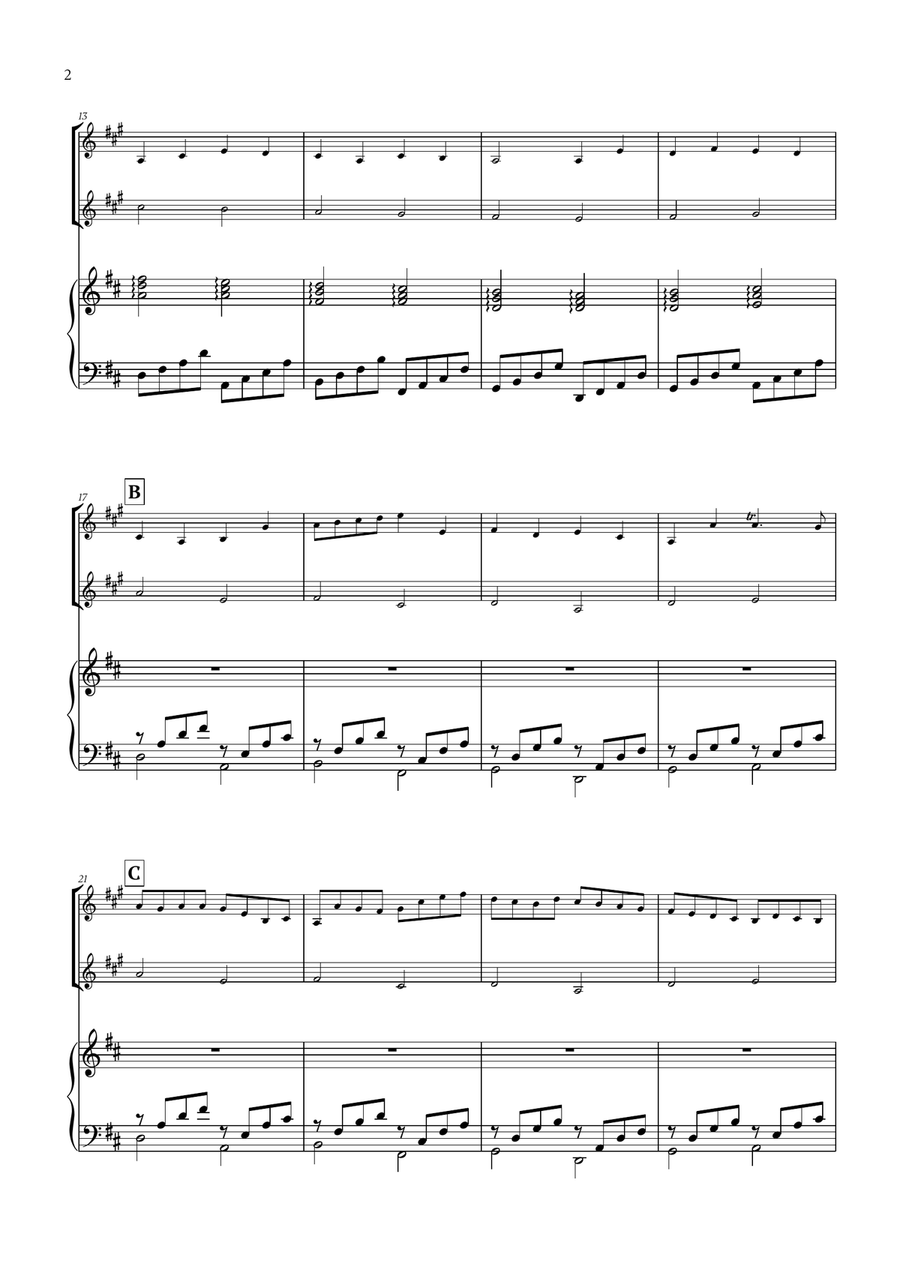 Pachelbel - Canon in D (for French Horn Duet and Piano) Brass Duet scores gallery preview page 2
