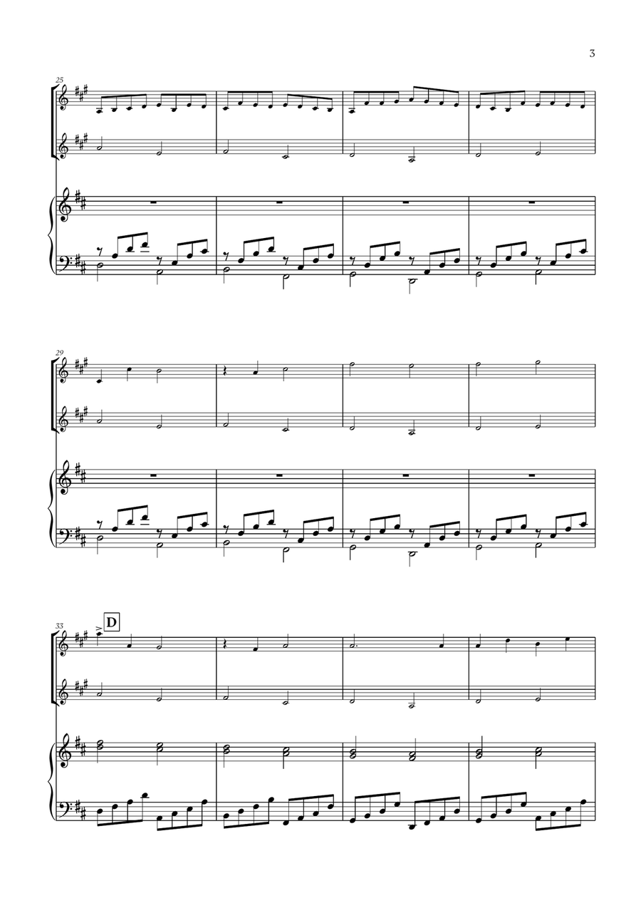 Pachelbel - Canon in D (for French Horn Duet and Piano) Brass Duet scores gallery preview page 3