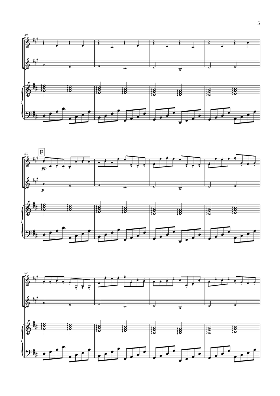 Pachelbel - Canon in D (for French Horn Duet and Piano) Brass Duet scores gallery preview page 5