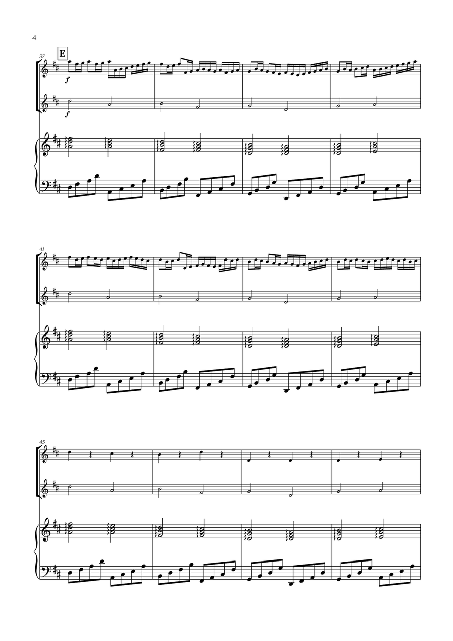 Pachelbel - Canon in D (for Flute, Violin and Piano) Flute scores gallery preview page 4