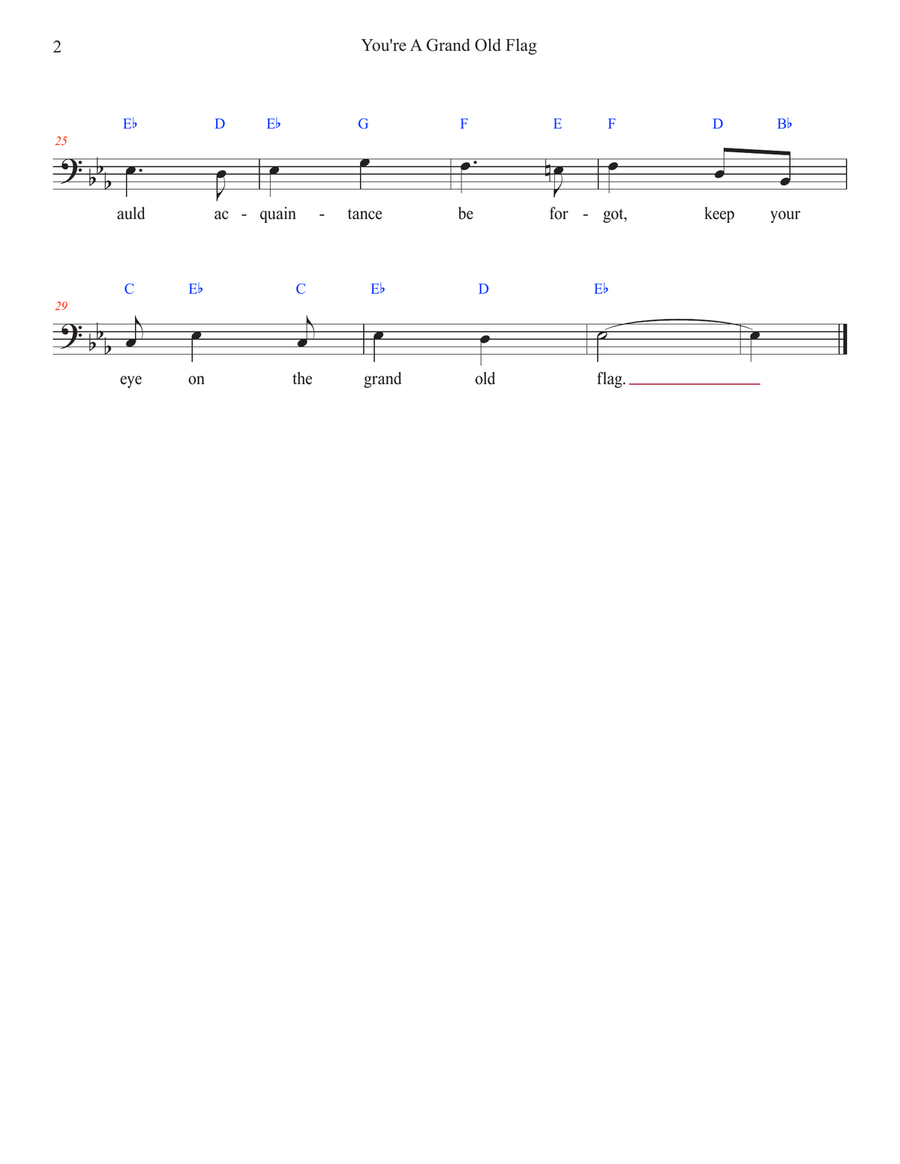 You're A Grand Old Flag for Trombone Bass Trombone scores gallery preview page 2