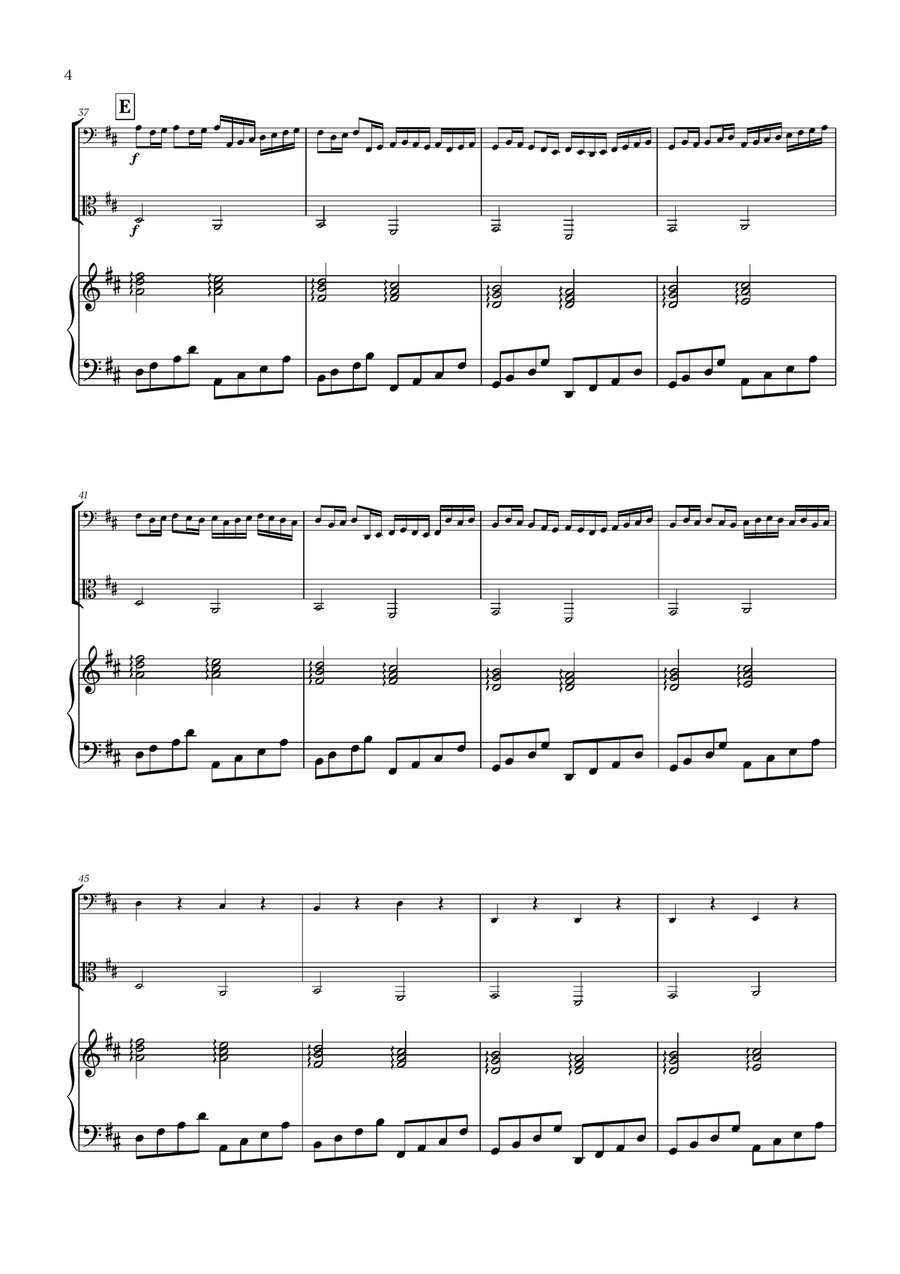 Pachelbel - Canon in D (for Cello, Viola and Piano) Cello scores gallery preview page 4