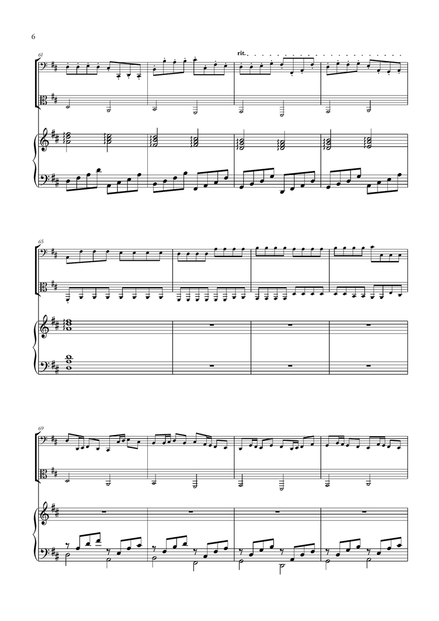 Pachelbel - Canon in D (for Cello, Viola and Piano) Cello scores gallery preview page 6