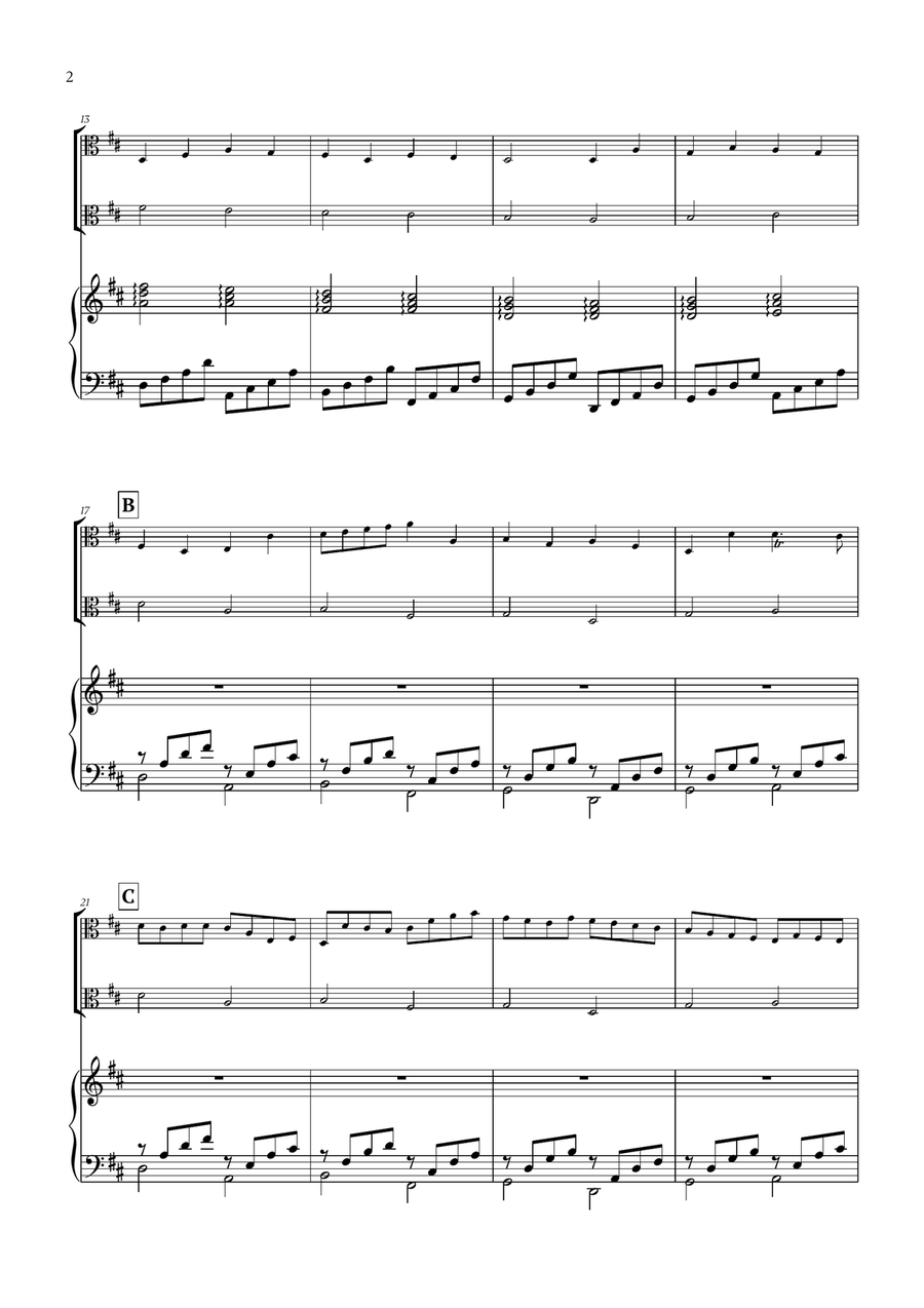 Pachelbel - Canon in D (for Viola Duet and Piano) String Duet scores gallery preview page 2