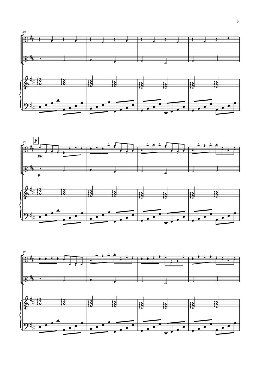 Pachelbel - Canon in D (for Viola Duet and Piano) String Duet scores gallery preview page 5