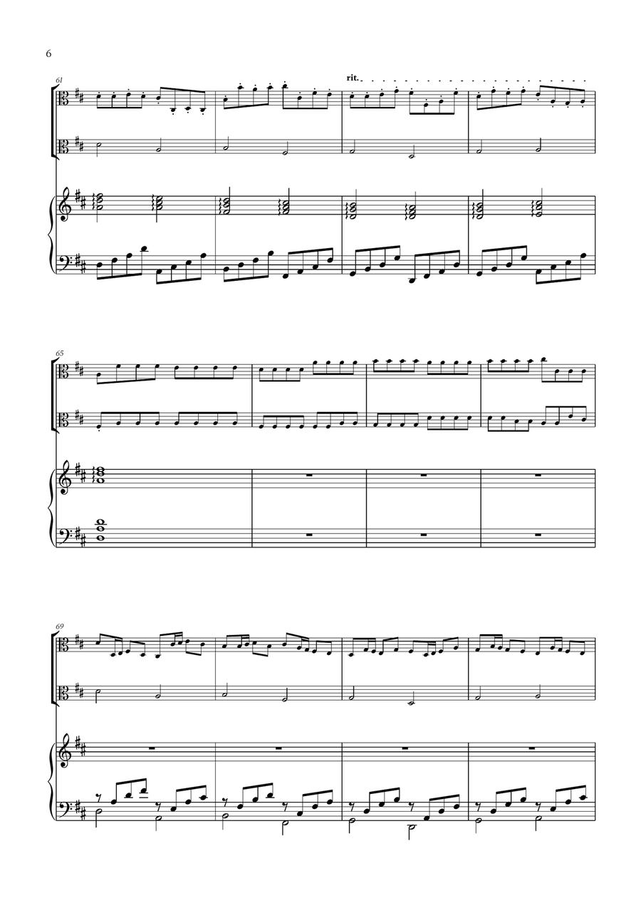 Pachelbel - Canon in D (for Viola Duet and Piano) String Duet scores gallery preview page 6