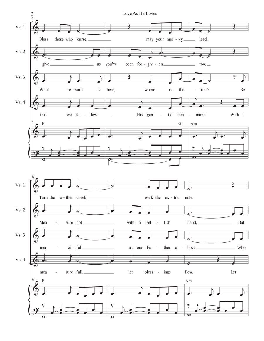 Love As He Loves (Vocal solo) Piano, Vocal scores gallery preview page 2