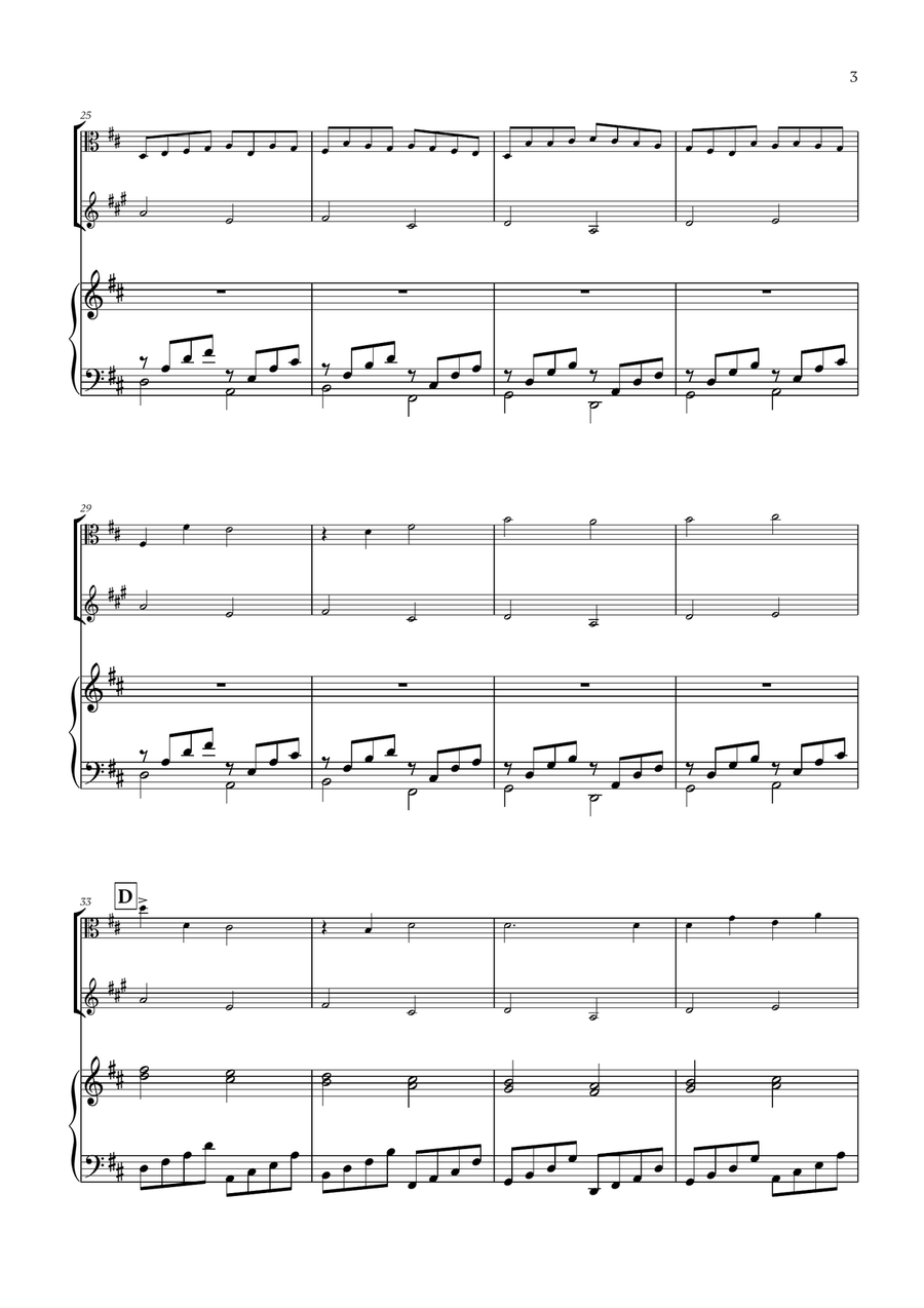 Pachelbel - Canon in D (for Viola, French Horn and Piano) Horn scores gallery preview page 3
