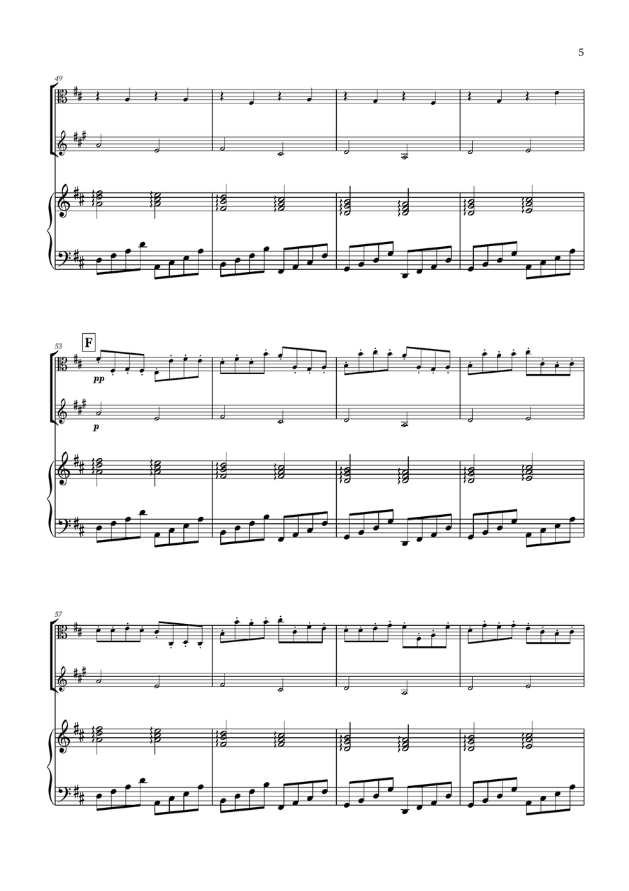 Pachelbel - Canon in D (for Viola, French Horn and Piano) Horn scores gallery preview page 5