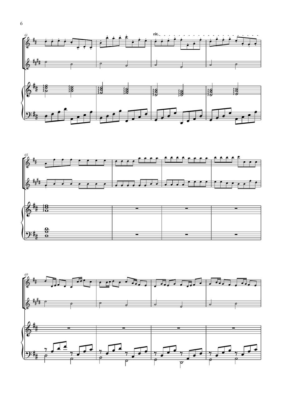Pachelbel - Canon in D (for Violin, Clarinet and Piano) B-Flat Clarinet scores gallery preview page 6