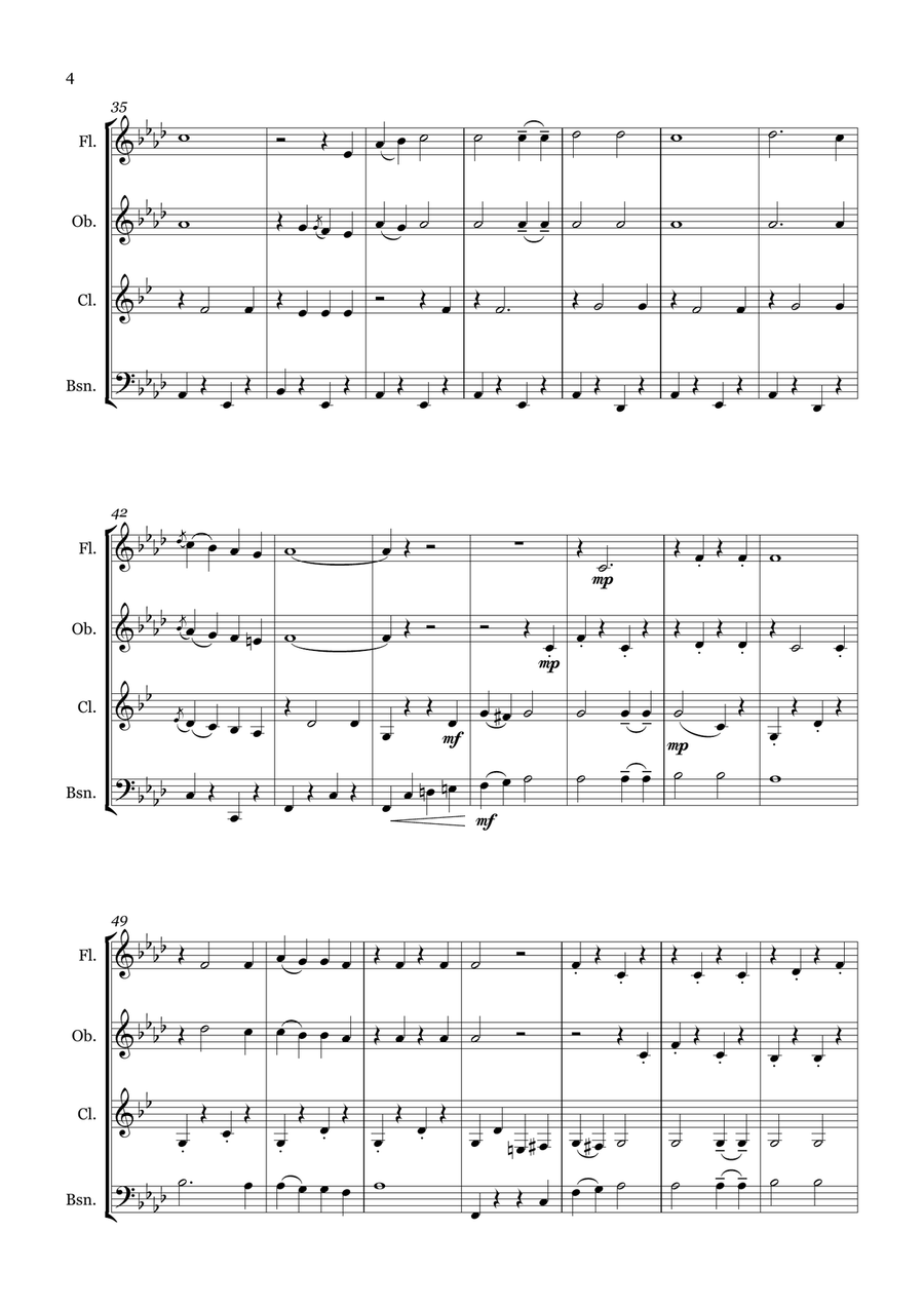 Simon Tov! Simon Tov! Woodwind Quartet scores gallery preview page 4