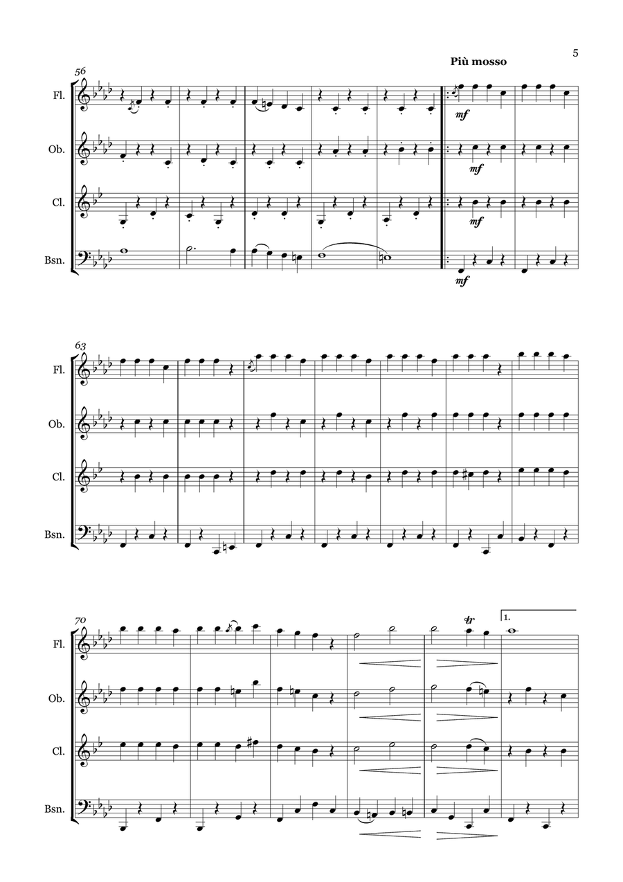 Simon Tov! Simon Tov! Woodwind Quartet scores gallery preview page 5