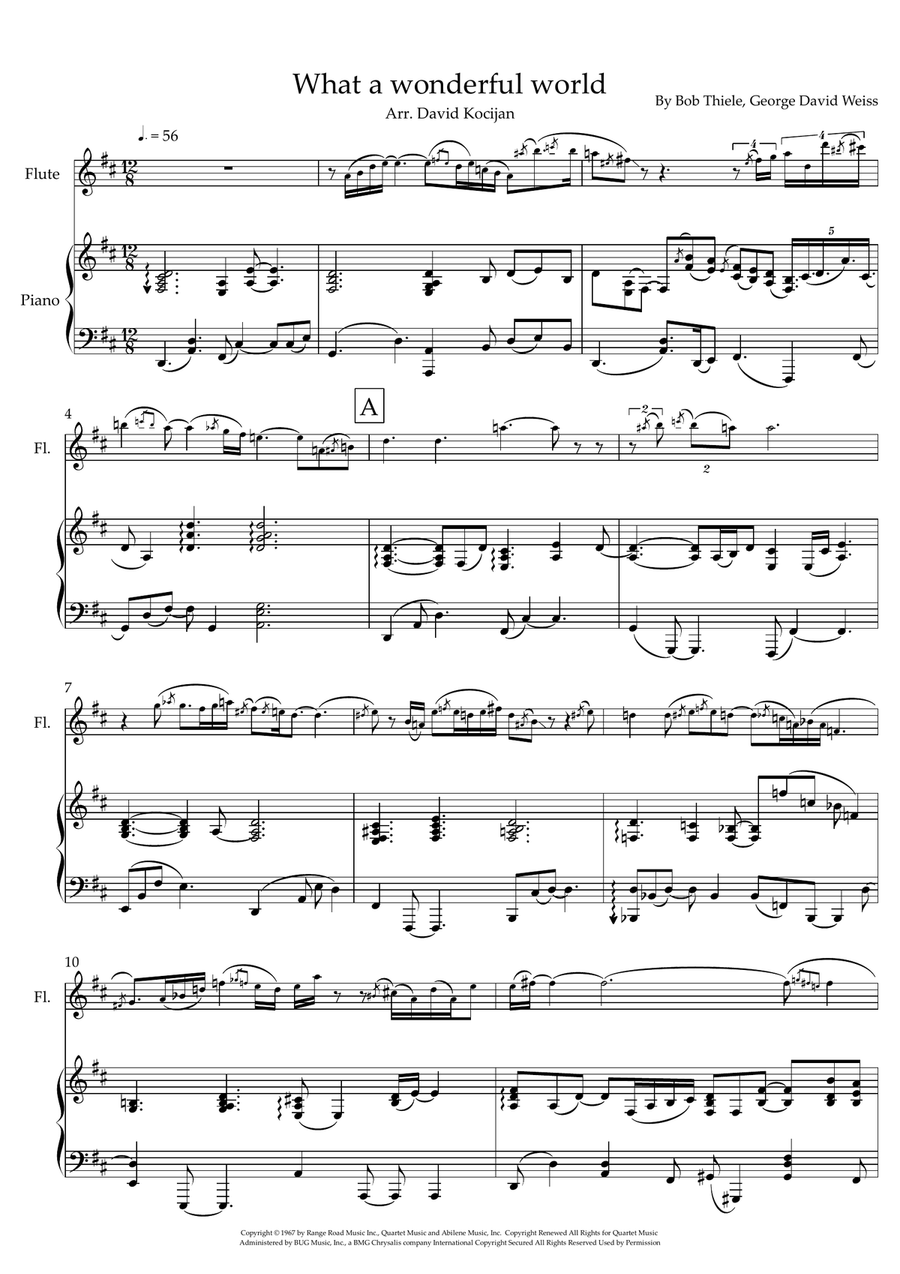 What A Wonderful World What A Wonderful World Flute scores gallery preview page 1