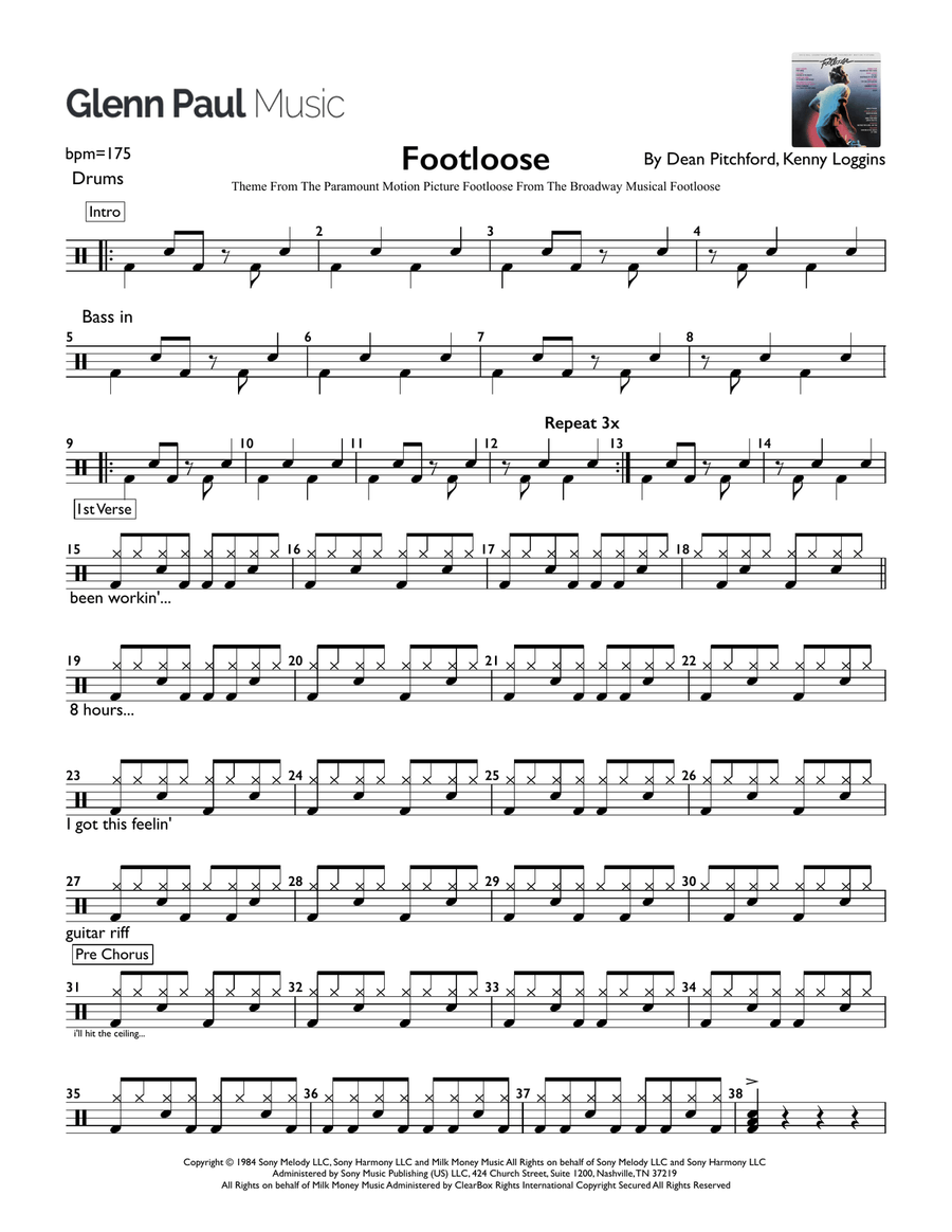 Footloose Footloose Drum Set scores gallery preview page 1