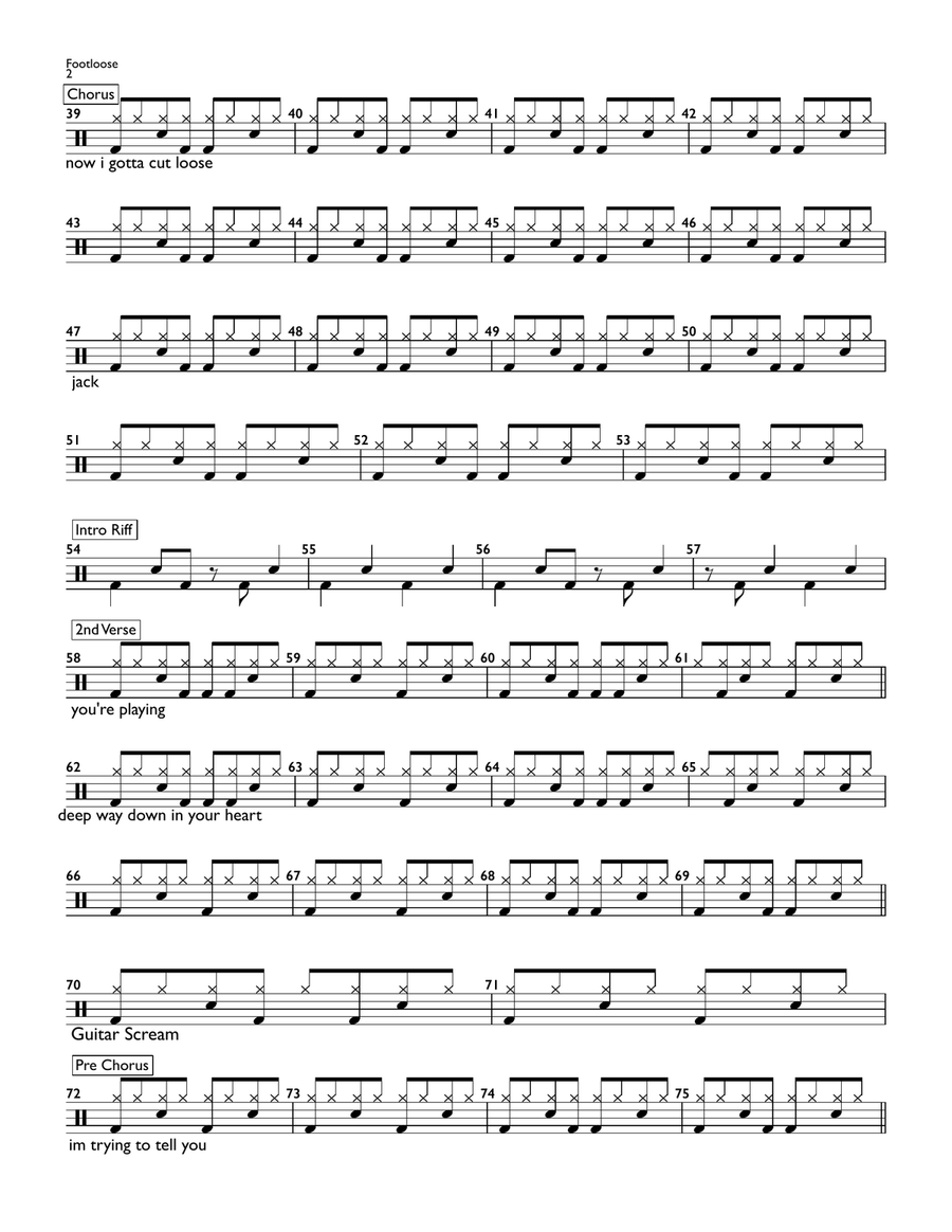 Footloose Footloose Drum Set scores gallery preview page 2