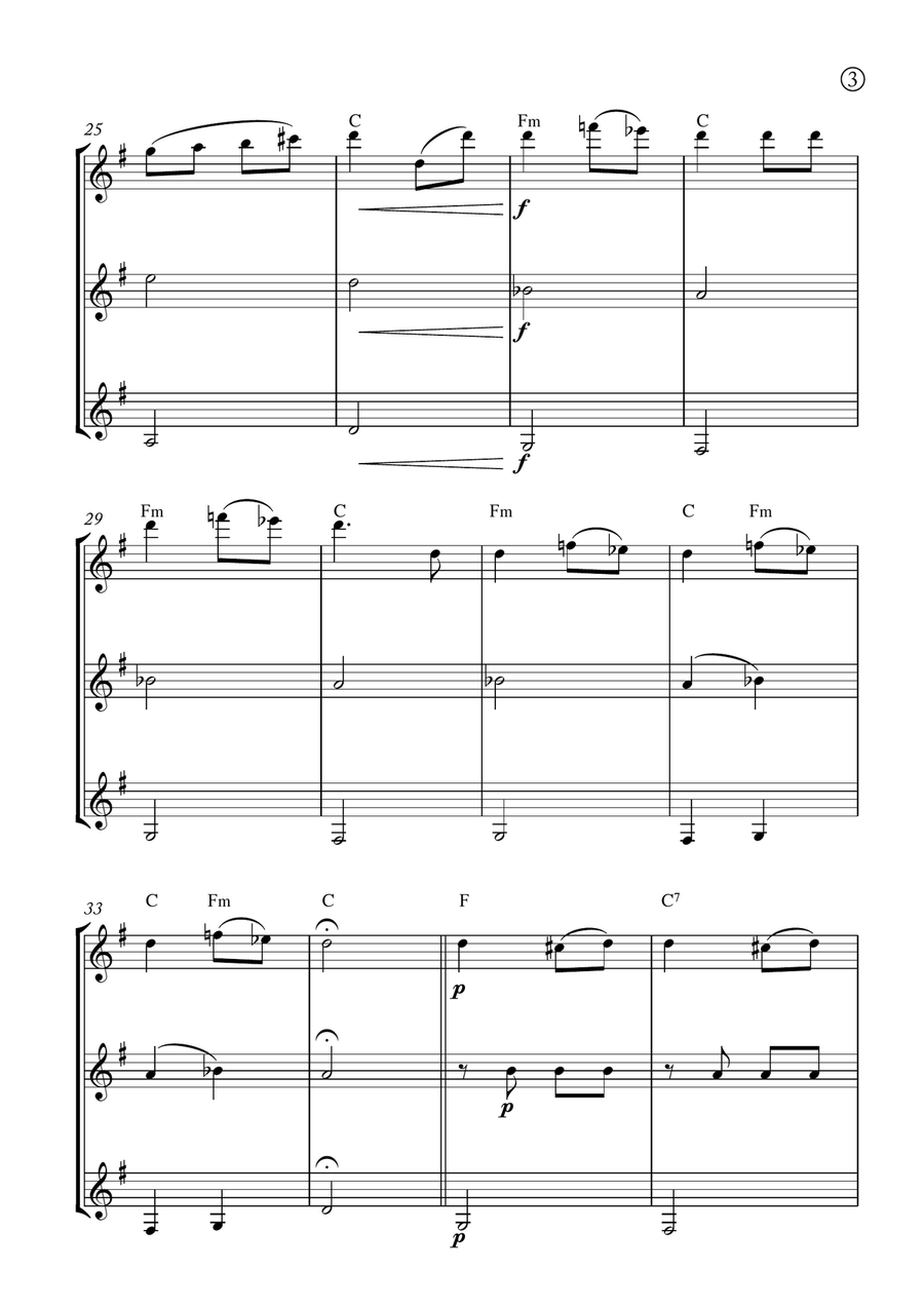 Melody in F Melody in F Clarinet Trio scores gallery preview page 3