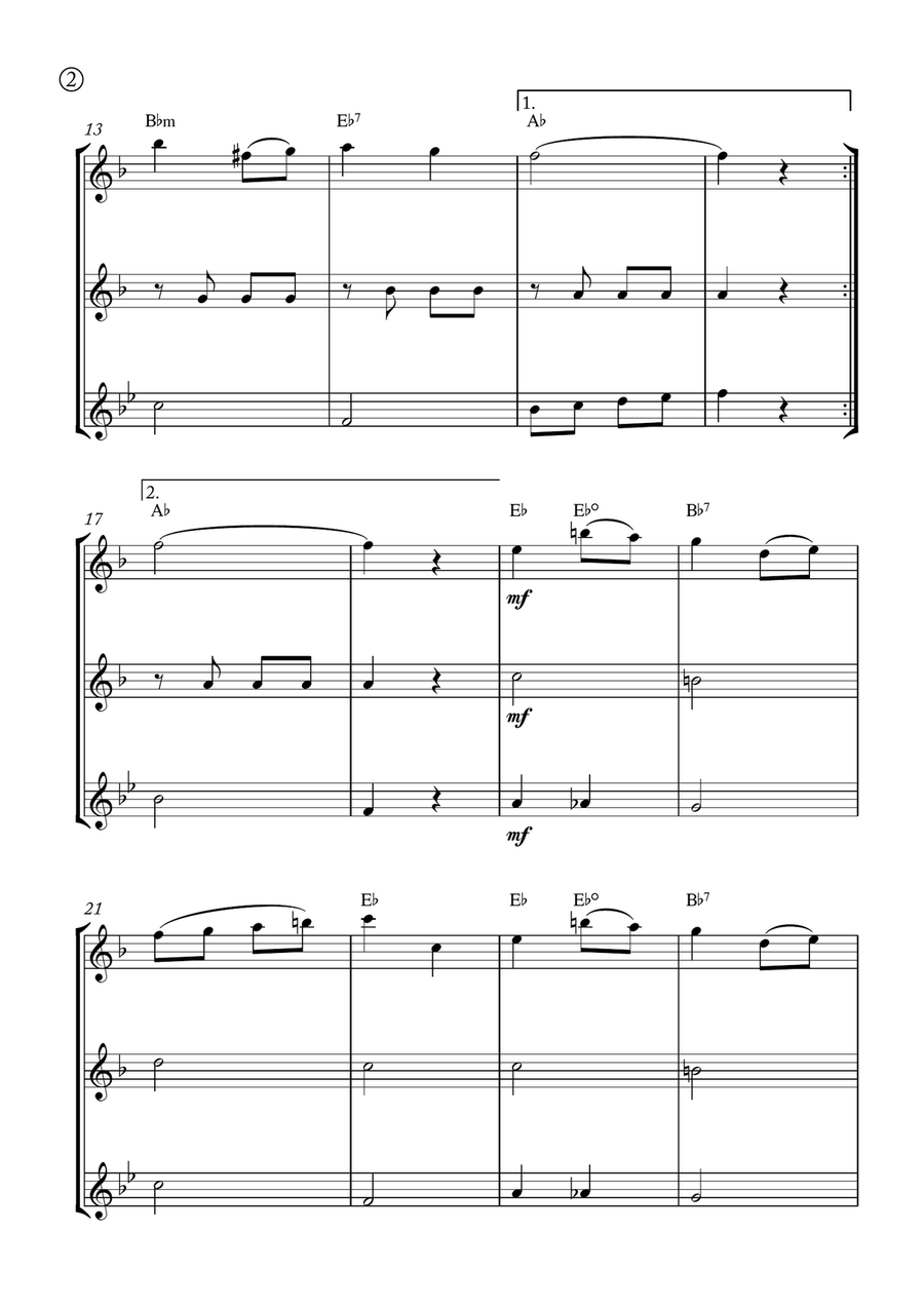 Melody in F Melody in F Woodwind Trio scores gallery preview page 2