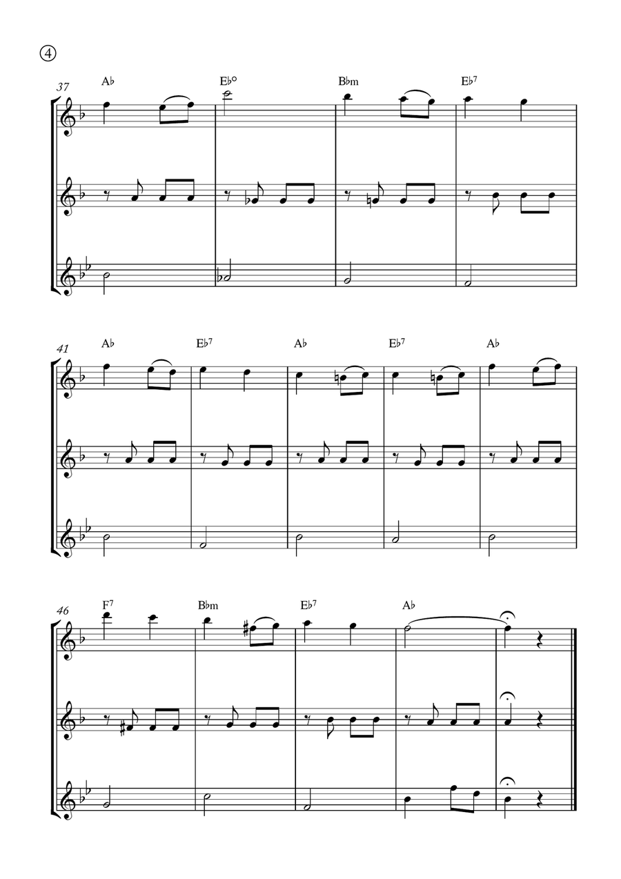 Melody in F Melody in F Woodwind Trio scores gallery preview page 4