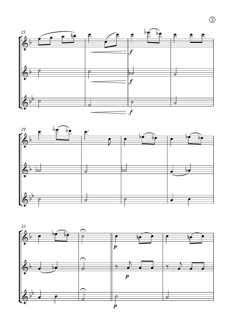 Melody in F Melody in F Woodwind Trio scores gallery preview page 3
